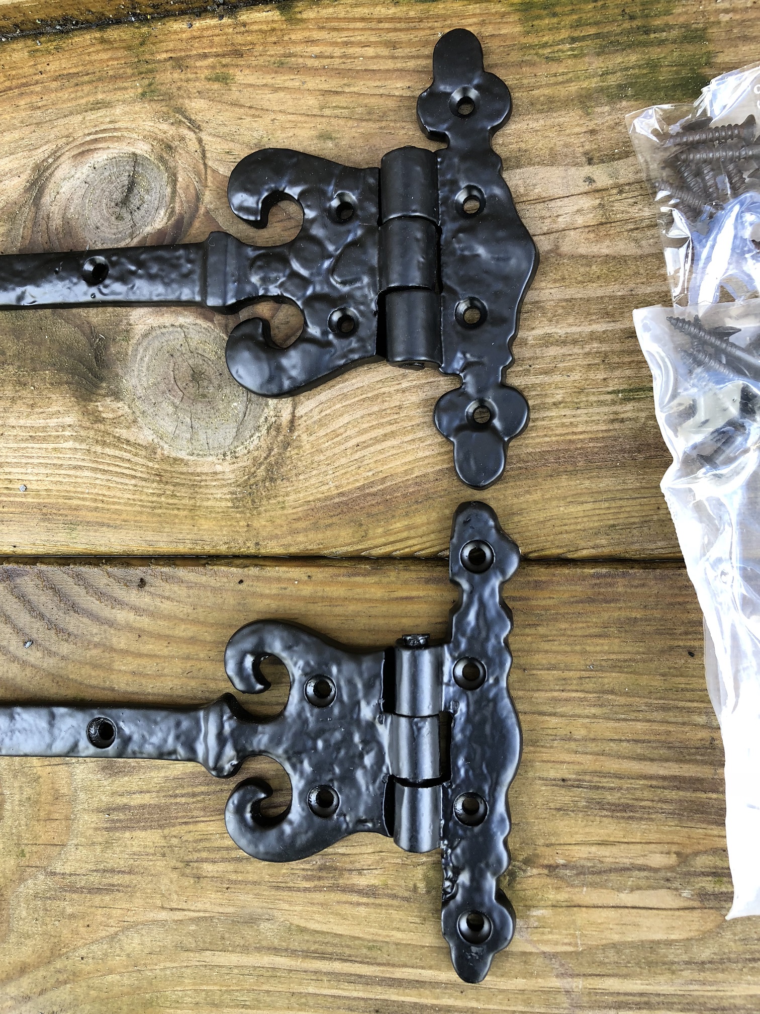 2 x Türscharniere, Türband, schwarzes Brustband antikes Eisen