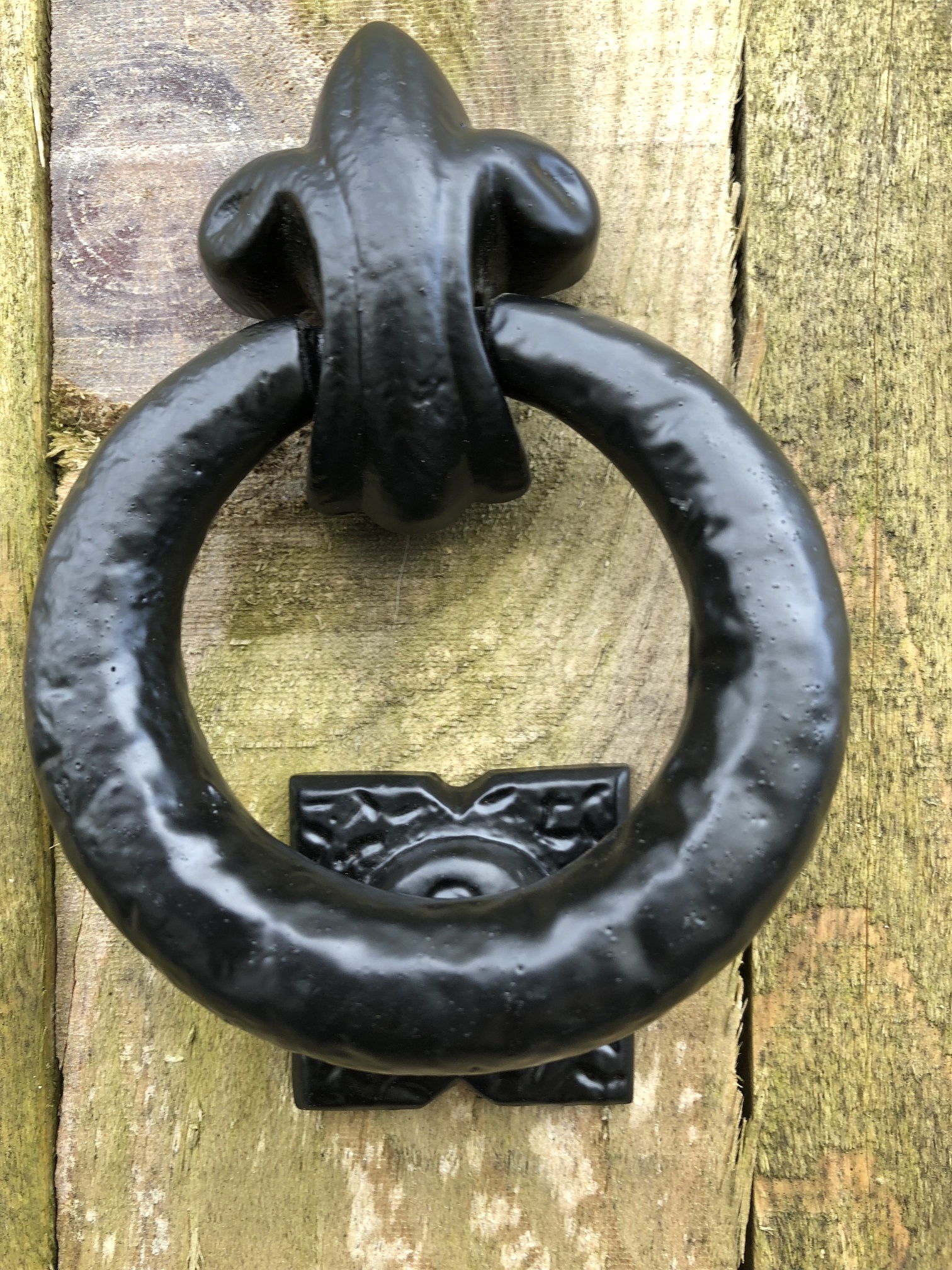 Deurklopper ijzer - als antieke deurklopper, rustiek-zwart