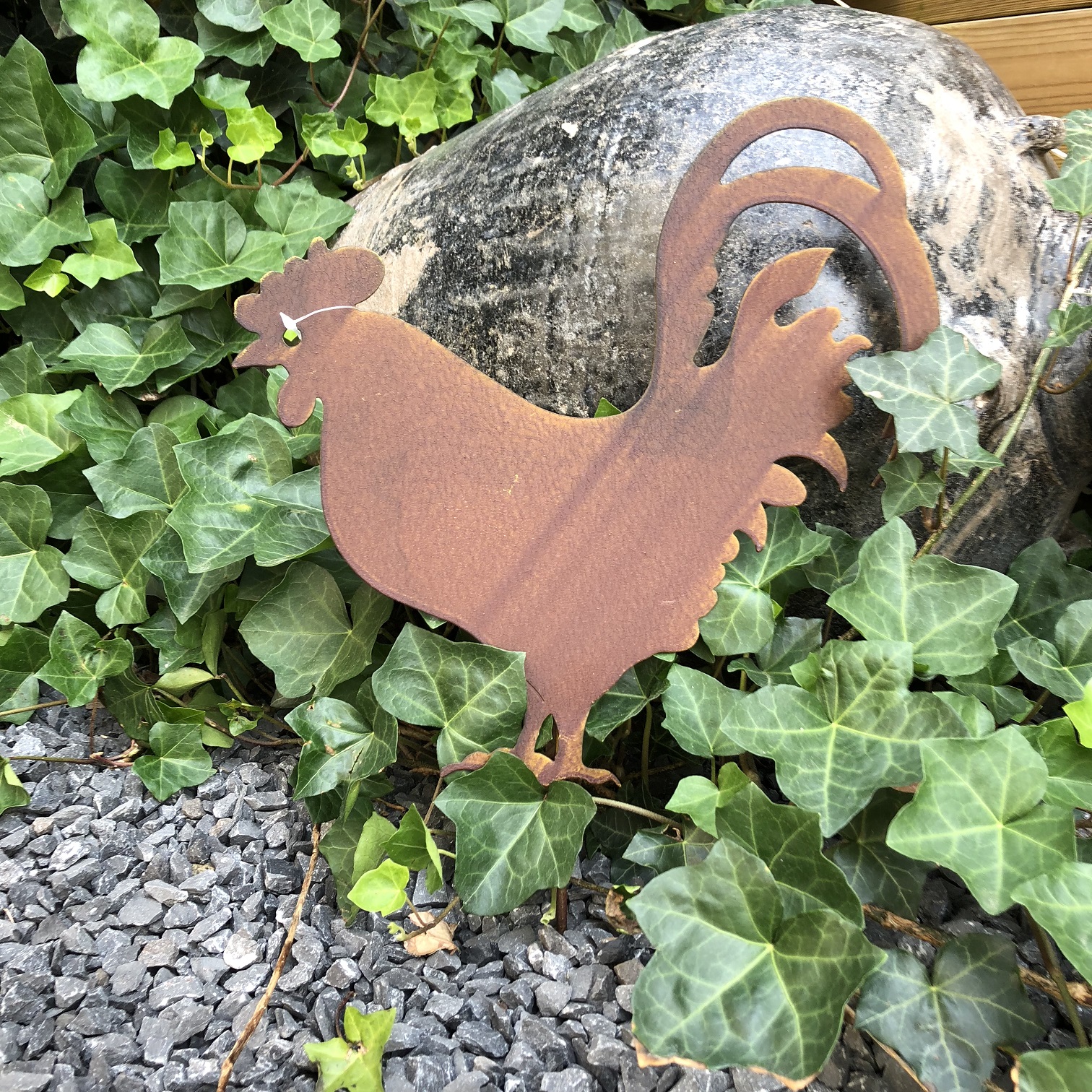 Sihouette Rooster - Metall matt-braun, Gartenstuhl