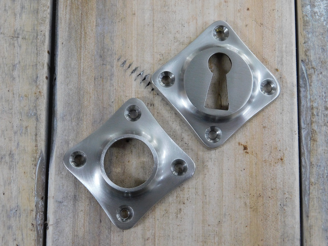 Rozet - mat nikkel - voor deurklink of deurknop - vierkant