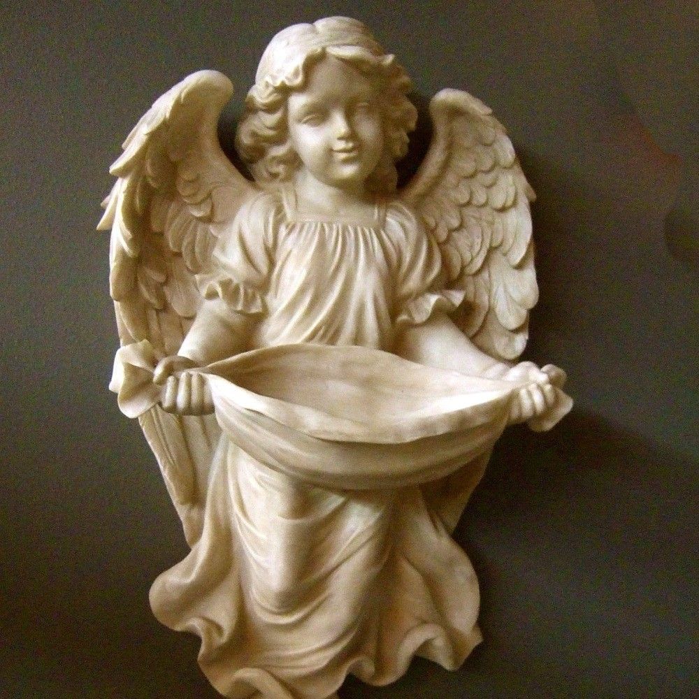 Engel figuur als vogel bad, wanddecoratie Polystein
