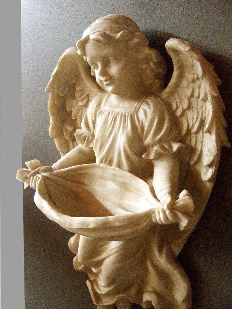 Engel figuur als vogel bad, wanddecoratie Polystein