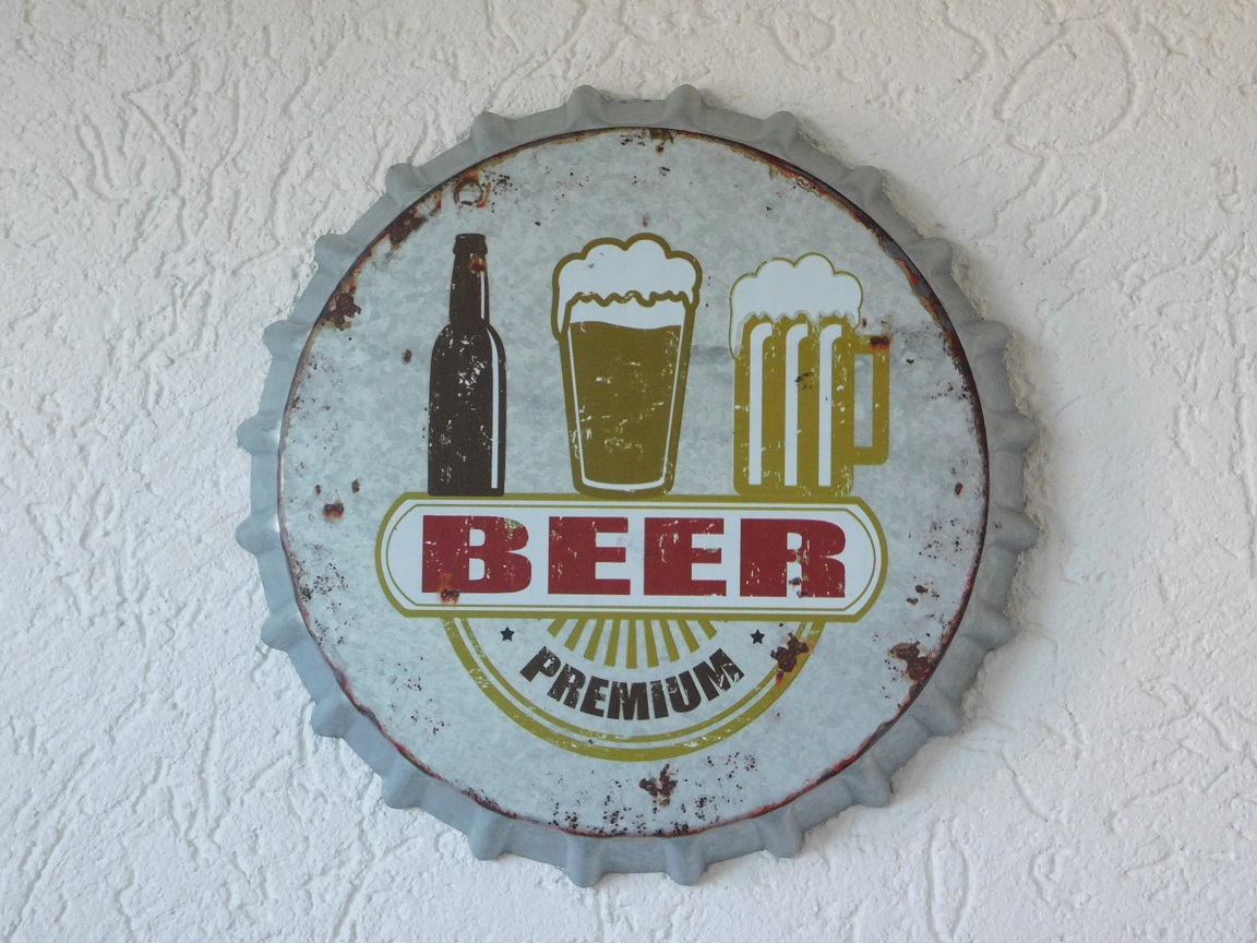 Bierdop - Beer Premium - wanddecoratie metaal