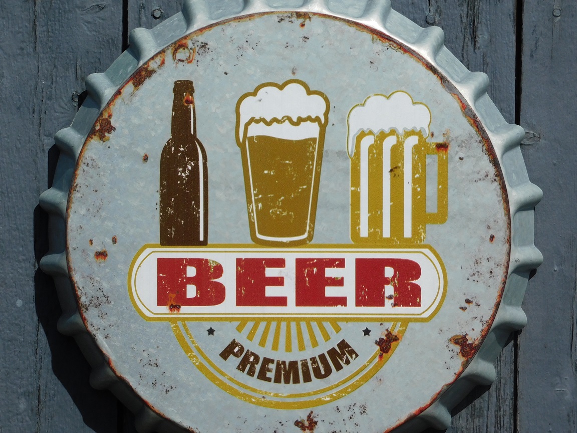 Bierdop - Beer Premium - wanddecoratie metaal