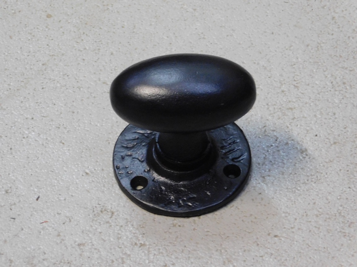Dubbele deurknop - smeedijzer - zwart