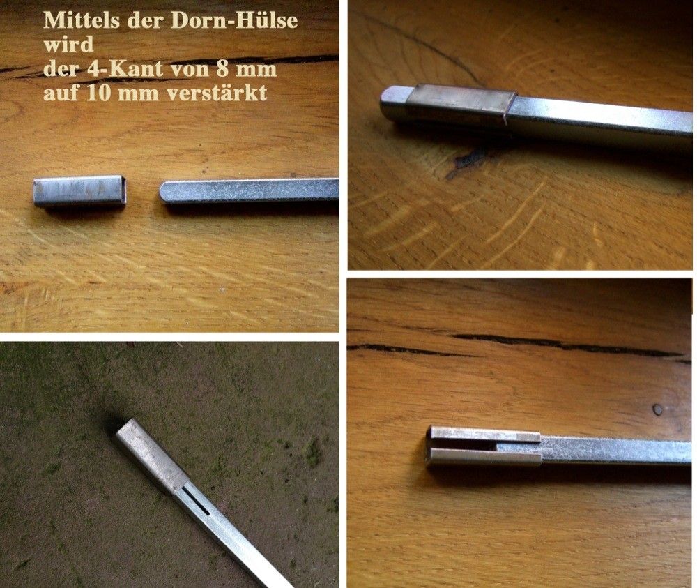 Verloophuls - voor het verdikken van een deurkrukstift - metaal