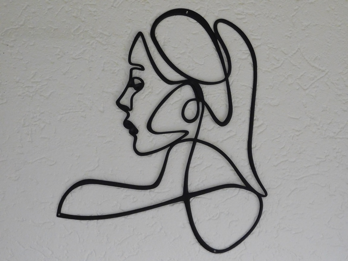 Woman's Face - 50 cm - Outline Wanddecoratie