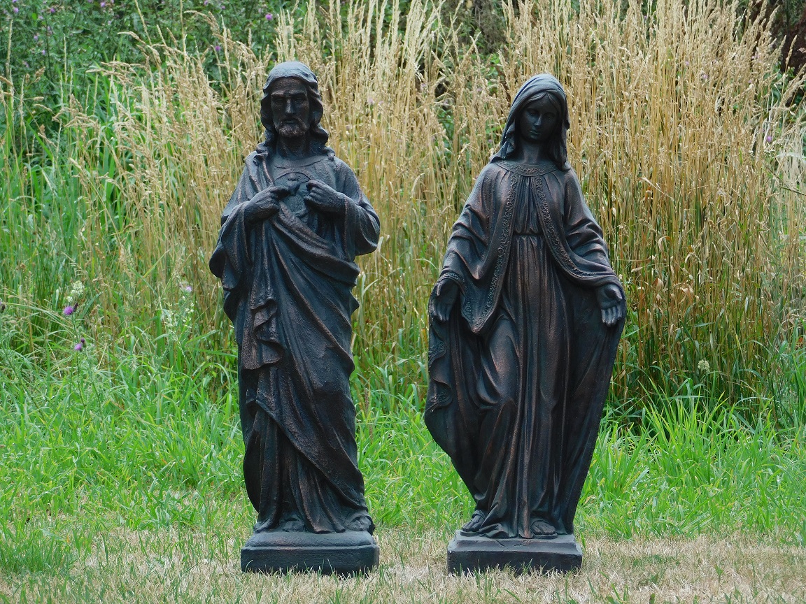 Jezus & Maria - polystone - set van 2 beelden