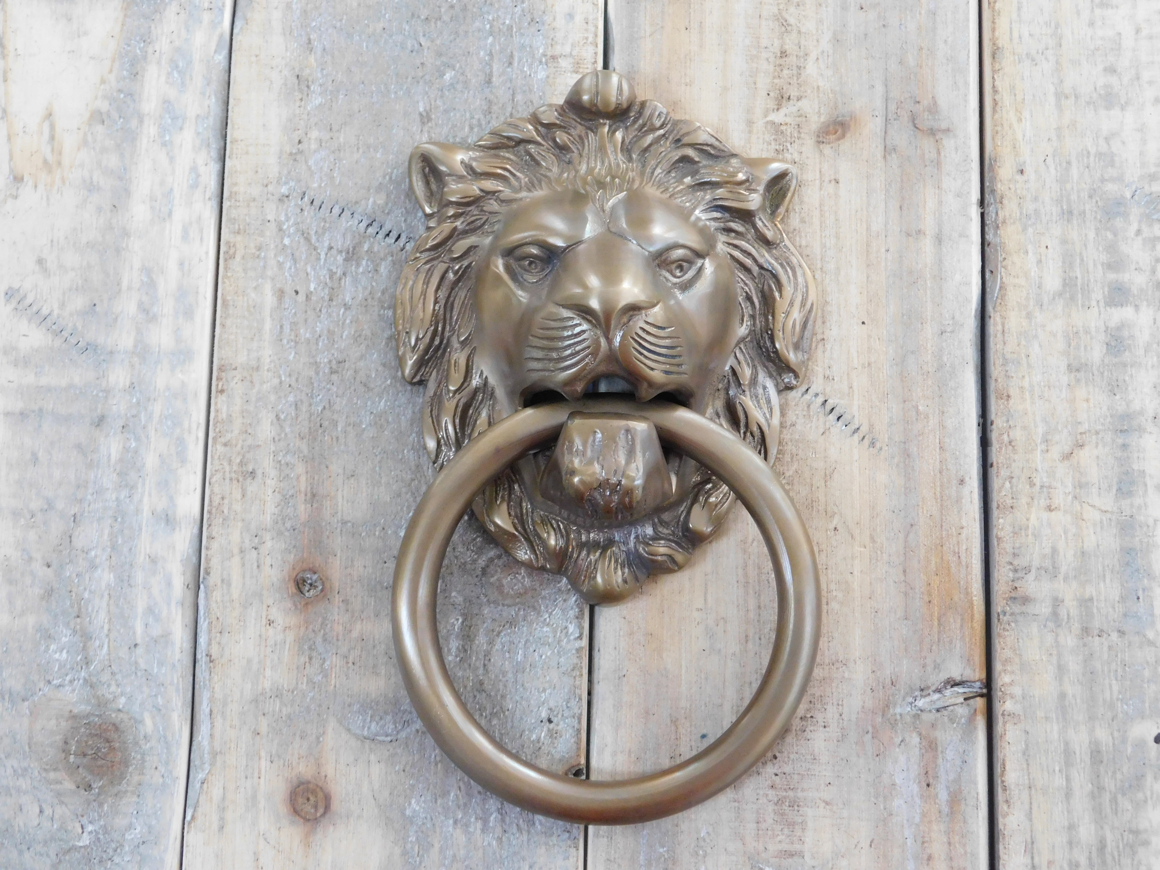 Hoge kwaliteit deurklopper Lion - messing kloppers voor deuren antieke deurklopper