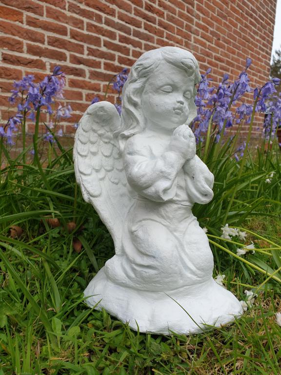 Biddende engel ,tuinbeeld