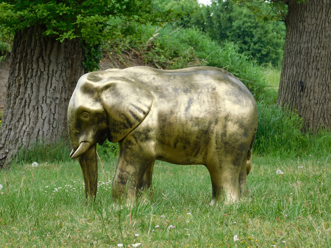Statue elephant - gold - polystone