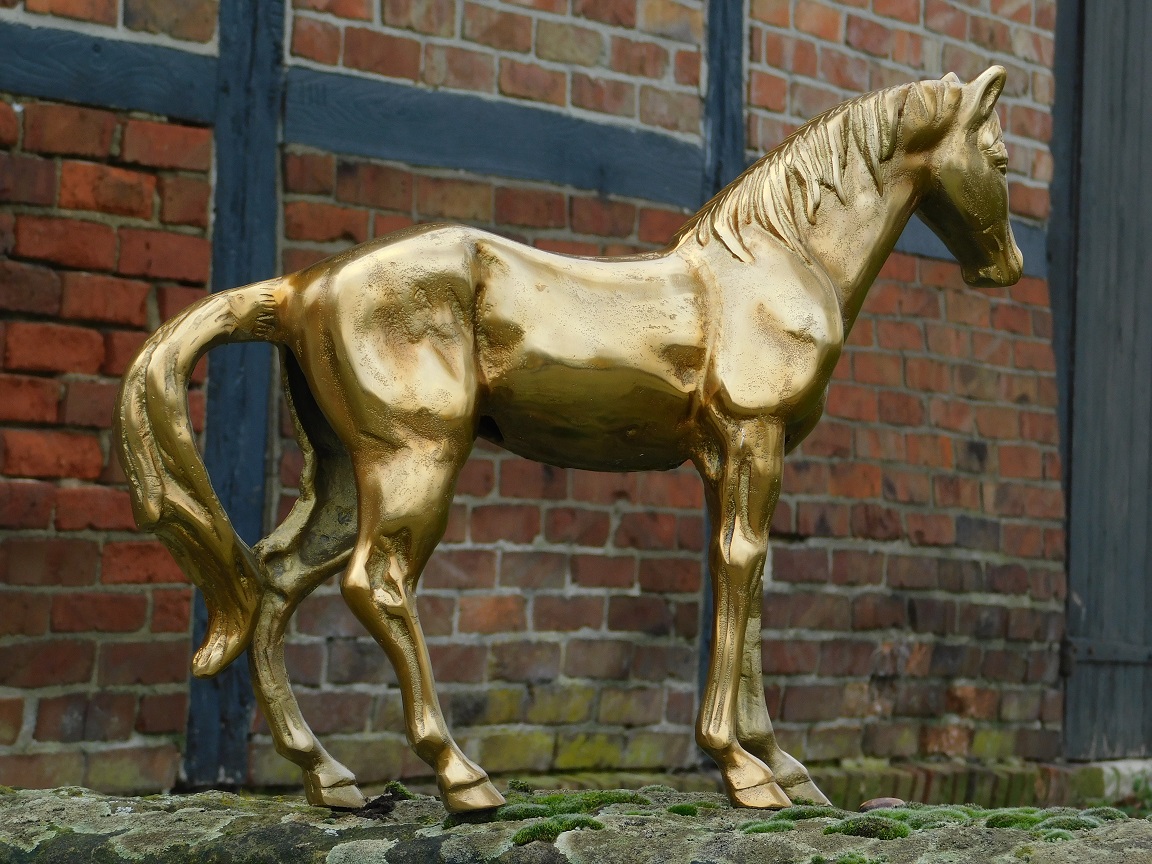 Sculptuur paard - goud - alu