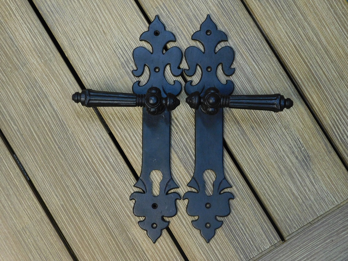 Set deurbeslag PZ92  - voordeur - donkerbruin - als antiek ijzer