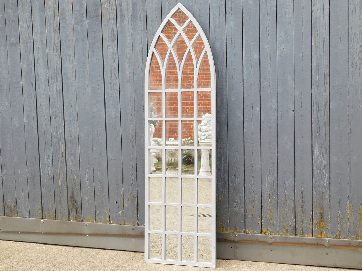 Großer Kirchenfenster-Spiegel - Metallrand - 140 cm x 40 cm