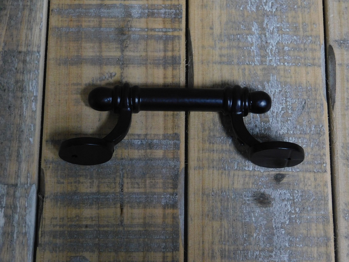 Griff/Hebel, antiker Eisengriff für Türen, Schranktüren und Schubladen - schwarz