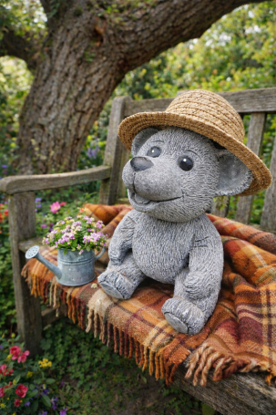 Gartenstatue eines Bären, Beton