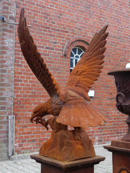 Einmalig: Adler XL – 113 cm – Gusseisen – Gartenfigur