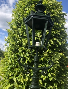 Buitenlamp, lantaarn Amsterdam met keramische fitting en glas, gegoten aluminium, 320 cm.