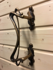 Trekhendel antieke Jugendstil handvat voor de voordeur, messing zeer indrukwekkend
