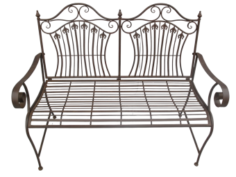 Elegante Gartenbank aus Eisen – rustikales Braun