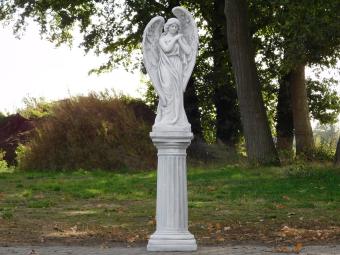 Große Engelsstatue auf Sockel – 150 cm – Stein