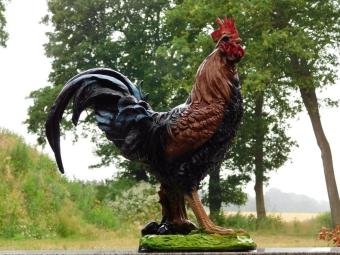 Decoratieve Haan - 50 x 45 cm - Zwart met Bruin - Polystone