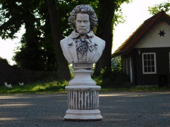 Beethoven auf rundem Sockel - 76 cm - Stein