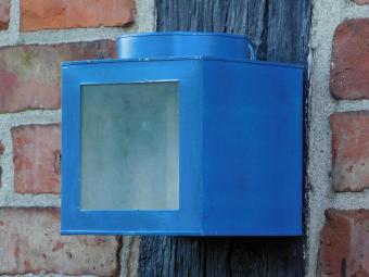 Blaue Vintage-Laterne – 13 x 13 cm – Metall