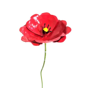 Gartenspieß Mondblume – rote Gartenblume aus Metall – Gartendekoration