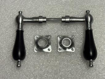 Deurset chrome mat - klinken en rozetten - compleet