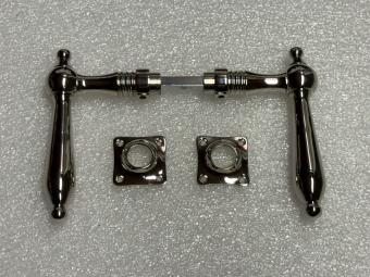 Türbeschlagset – Nickel-Chrom – glänzende Türgriffe und Rosetten