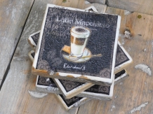 Satz von 4 Untersetzern Old Dutch - 'Latte Macchiato'.