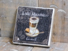 Satz von 4 Untersetzern Old Dutch - 'Latte Macchiato'.