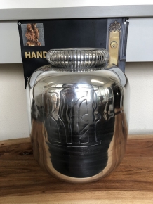Vase - Krug - Aluminium XL, silber-look, mit Aufschrift, sehr schön