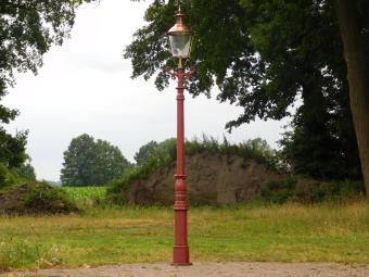 Lantaarnpaal XL met Koperen Kap - 325 cm - Gietijzer Ruw Menie