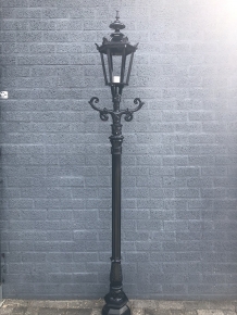 Buitenlamp, lantaarn met keramische fitting en glas, gegoten aluminium, 215 cm-zwart