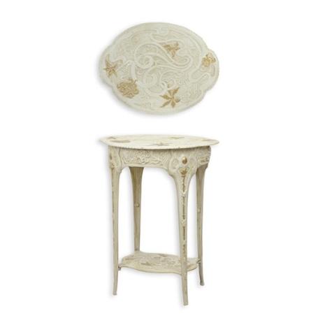 Beistelltisch, Jugendstil, Tisch Blumenmotiv