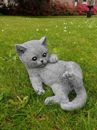 Poes ,  tuinbeeld , beton , kat