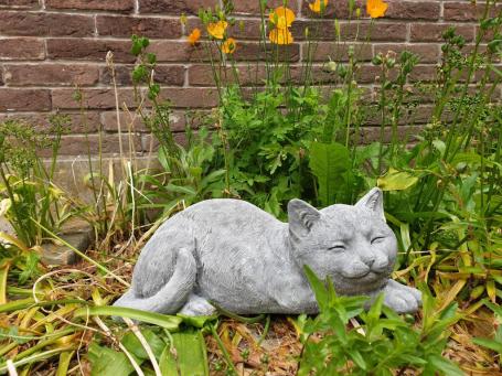 poes , kat , tuinbeeld ,beton