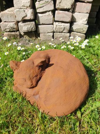 kat ,poes , tuinbeeld charlot