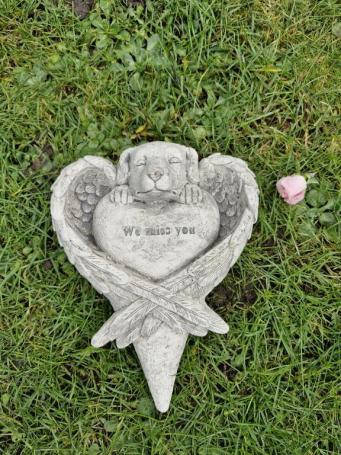 Grafdecoratie voor een hond , beton