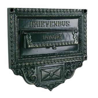 Nostalgischer Briefkasten als Wandbild – Grün – 40 x 35 cm – Aluminium