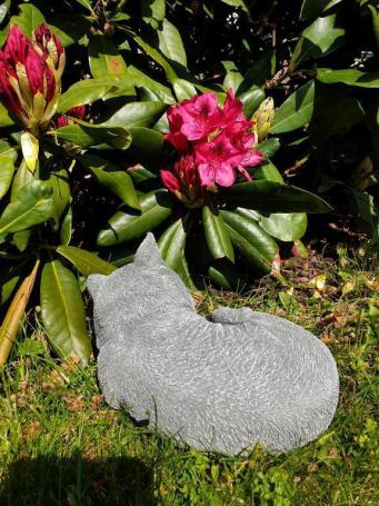 Gartenstatue Katze, Beton