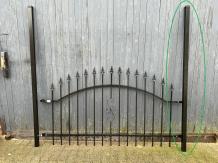 Paal voor hekwerk - poedercoating zwart - 200 cm