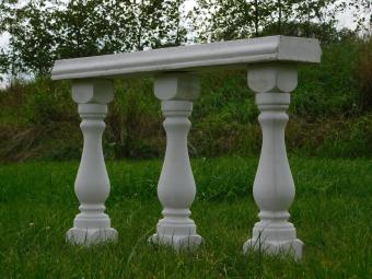 Set van 3 Balusterpalen met Venster – Voor Balkon of Tuin – Steen – 60 cm