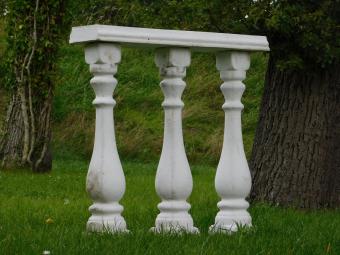 Set van 3 Balusterpalen met Venster – Voor Balkon of Tuin – Steen – 90 cm Hoog