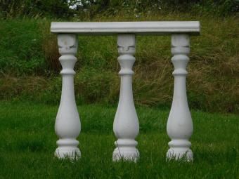 Set van 3 Balusterpalen met Venster – Voor Balkon of Tuin – Steen – 90 cm Hoog