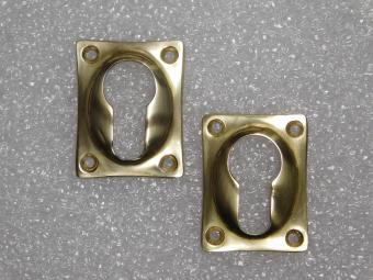 Set mit 2 rechteckigen Zylinderrosetten – 47 x 37 mm – Messing