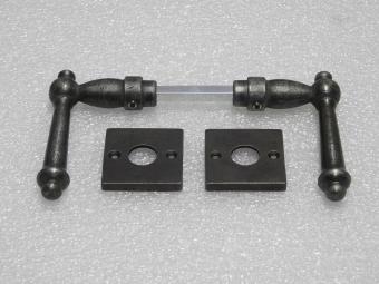 Set Deurbeslag - Klinken York + Klinkrozetten - Gietijzer Verzinkt