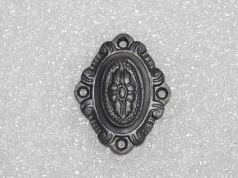 Schlüsselrosette BB mit Schieber – dunkel patiniertes Messing – Jugendstil